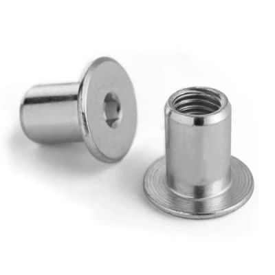 Imagen de 50 tuercas de casquillo con cabeza plana M5 x 11, acero galvanizado, cerradas hexágono interior, 5 11 mm,