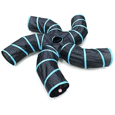 Imagen de Bemodst Túnel para Gatos, 2 vías/3 vías/4 vías/5 vías, Plegable, Juguete Interactivo casa de Laberinto Conejos pequeños, Cachorros, Hurones, cobayas (5 vías)