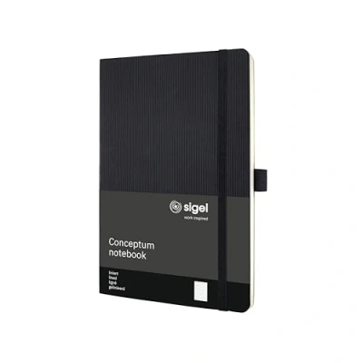 Imagen de SIGEL CO122 Cuaderno premium a líneas, A5, tapa dura, negro Conceptum