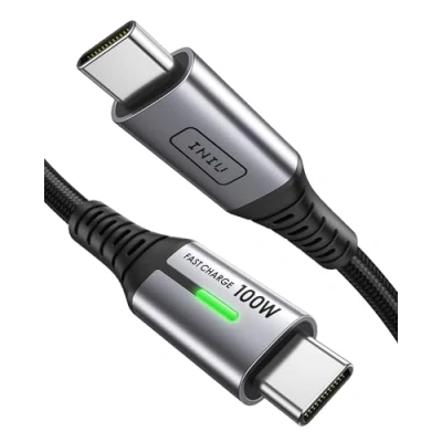 Imagen de INIU Cable USB C, 100W 2m de Carga Rápida QC C a Tipo Trenzado Nylon Datos Cargador Teléfono para Samsung S22 iPad Pro MacBook Tabletas LG Google etc