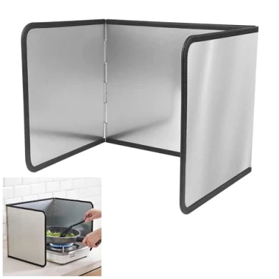 Imagen de Fousenuk Protector Pared Antisalpicaduras Cocina, 3 Lados Panel Salpicaduras Cocina Plegable, Protección Pantallas, Fácil de Limpiar, para Estufas y Sartenes (39x29x30cm)