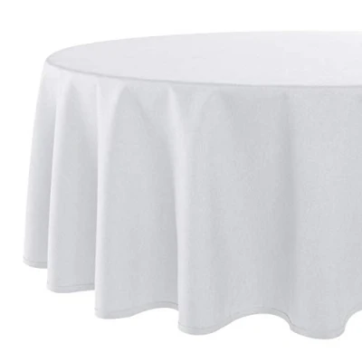 Imagen de Mantel Viena, moderno y antimanchas para todo el año, blanco, 160 cm, redondo