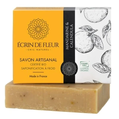 Imagen de Écrin de Fleur Jabón Artesanal Orgánico Mandarina y Caléndula, Saponificado en Frío, 1x90g