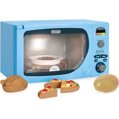 Imagen de Casdon 49250 Juguete réplica del microondas Infinito de DeLonghi para niños a Partir 3 años, con Luces LED Intermitentes, Sonidos y más, Individual, Pastel, Talla única