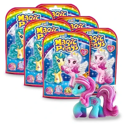 Imagen de CRAZE Magic Ponys Set de 6 Figuras Ponis Coleccionable, Figura Unicornios para Niñas con Tatuajes y Accesorios