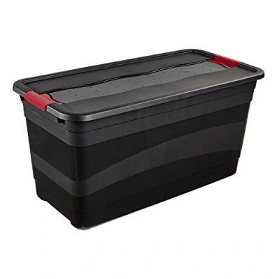 Imagen de keeeper Contenedor de Transporte con Tapa y Cierre Deslizante, Extra robusta, 79,5 x 39,5 40 cm, 83 l, Eckhart, Gris Grafito