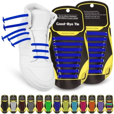Imagen de SULPO Cordones de Silicona Elásticos Sin Necesidad Atar Planos para Adultos y Ni?os