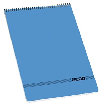 Imagen de Enri, Bloc de Notas Pequeño con Espiral, Tapa Blanda, Cuadrícula 4x4, Formato 16º (10,3 x 7,8 cm), 80 Hojas, Pack 10 Libretas, Color Azul