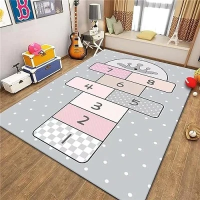 Imagen de keepmore Alfombra de rayuela Los Niños juegan Piso Jugando Juego Gateo Rectangular para Sala Juegos Dormitorio Estar Guardería