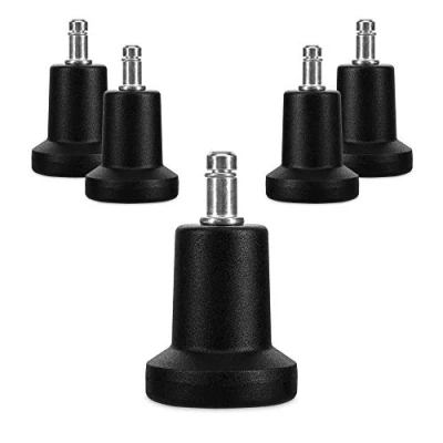 Imagen de Navaris 5x Base para patas de sillas Pies repuesto silla giratoria oficina Recambio pata butaca Tacos con perno Ø 11 MM