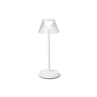 Imagen de Ideal Lux LOLITA Lámpara de mesa LED integrada regulable blanca, interruptor incorporado, 3000K, IP54