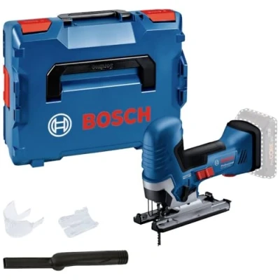 Imagen de Bosch Professional 18V System GST 125 S Sierra de calar a batería (Brushless, 3500 cpm, profundidad corte mm, adaptador aspiración, sin batería, en L BOXX)