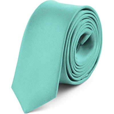 Imagen de Ladeheid Corbatas Estrechas Diversidad de Colores Accesorios Ropa Hombre SP 5 (150cm x 5cm, Menta2)
