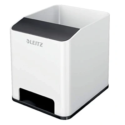 Imagen de Leitz Cubilete Portalápices, Función de Altavoz, Gama WOW, 53631095, Blanco/Negro