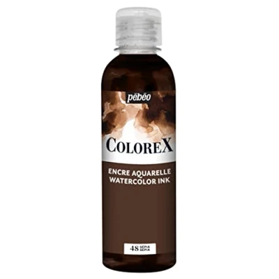 Imagen de Pebeo Tinta Colorex 250 ML Sepia para acuarela de acabado aterciopelado dibujo multiuso todos los medios
