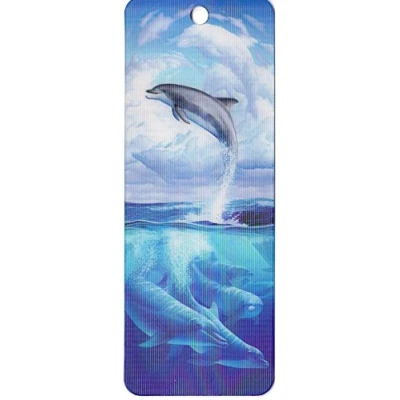 Imagen de 3D LiveLife Marcapaginas Sinfonía de delfines Deluxebase. Un marcapáginas con lenticular e ilustraciones licencia del reconocido artista Jerry LoFaro