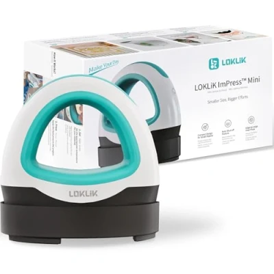 Imagen de LOKLiK Mini Heat Press Azul Prensa Calentadora Compacta Termoadhesiva Impresión Textil