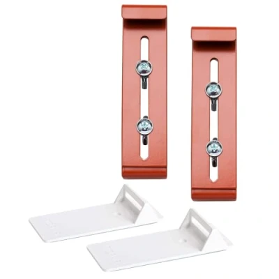 Imagen de Plastia FixPot Soporte invisible para jardineras cualquier ventana con alféizar de ventana, juego 2 unidades adaptador, terracota, fijación sin taladrar