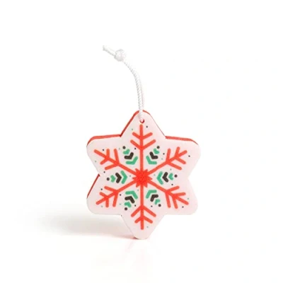 Imagen de martini SPA Xmas Collection Esponja de Copo Nieve Poliuretano con cordón, Color Rojo y Blanco, 12,7 x 11 2,8 cm, 22 g, 1 Unidad