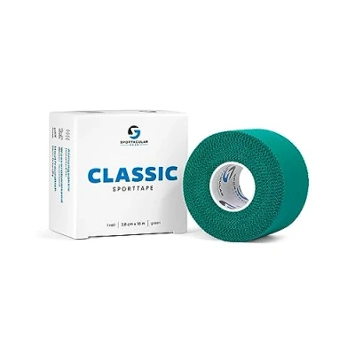 Imagen de Sportacular Gear Sporttape Classic 3,8 cm x 10 m, varios colores y cantidades, cinta rígida no elástica, impermeable, hipoalergénica, algodón (1 rollo, verde)