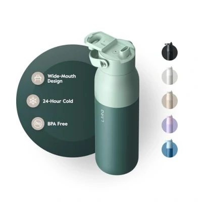 Imagen de LARQ Bottle Swig Top 680ml Botella de boca ancha acero inoxidable con aislado al vacío Mantiene el agua fría reutilizable para deportes, gimnasio y viajes, Eucalyptus Green