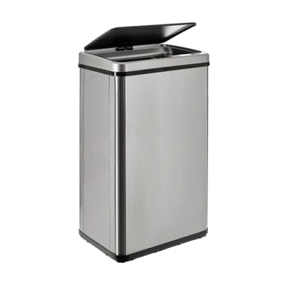 Imagen de WELL HOME MOBILIARIO &amp; DECORACIÓN Cubo de basura inteligente SIN patas con apertura automática o contacto manual, 50L, Alto: 67,5 (x35,5x26), gris.