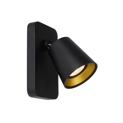 Imagen de LUCIDE TURNON Foco de Pared, Negro, Oro Mate/latón