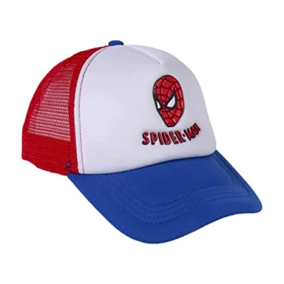Imagen de Gorra con Visera Curva de Spiderman Tricolor Apta 4 a 8 Años Impresión Engomada la Colección para Niños Velcro Trasero Ajustable Producto Original Diseñado en España