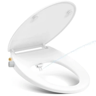 Imagen de Bidet Tapa WC Forma O Universal, YEAUPE PRO Asiento de Inodoro Cierre Suave, Toilet Seat, blanco, 43 * 37CM