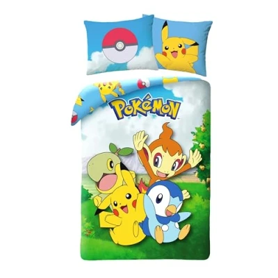 Imagen de Halantex Juego de Cama Pokemon POK679BL Funda Nórdica Reversible 140 x 200 cm y Almohada 70 90 Multicolor 100% algodón