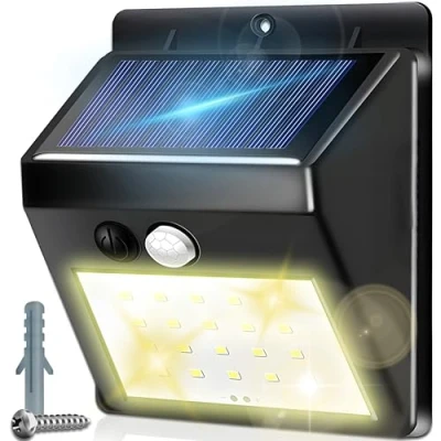 Imagen de Retoo Focos LED Luz Solar Exterior con Sensor de Movimiento 20 Impermeable IP65 Lámparas Solares para Jardín Garaje Calle Patio Caminos Súper Brillante 1200 mAh 6W