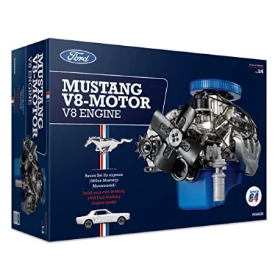 Imagen de FRANZIS 67501 Ford Mustang V8 a True to Life Model Kit of 1:4 Scale The Engine, Original motorsound and Comprehensive accompanying Handbook with 100 Pages