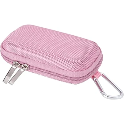 Imagen de AGPTEK BC Duradera Cubierta Estuche para Organizar MP3 Reproductor (1.8 Pulgadas) y Auriculares, Soporte con mosquetón de Metal, Color Rosa (Viene Solo un Estuche)