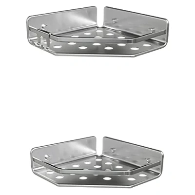 Imagen de Tatay Set de 2 Estantes Ducha Rinconera Moon, 100% Inoxidable, Aluminio, Diseño Minimalista, 10 Años Garantía, Medidas 20 x 5,5 cm