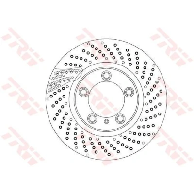 Imagen de TRW DF6541S Disco de freno 330 28 5 130 perforado/ventil. int. barnizado altamente carbonizado PORSCHE: 911 Coupé, Cayman, Targa