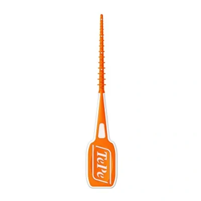 Imagen de TePe Palillos interdentales EasyPick/Palillos de limpieza interproximal, para espacios estrechos y muy estrechos, tamaño XS/S / 36 unidades en un práctico estuche viaje, color naranja