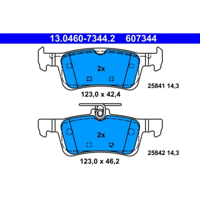 Imagen de ATE 13.0460 7344.2 Juego de pastillas freno no preparado para indicador desgaste, excl. contacto avisador desgaste FORD: FIESTA 7