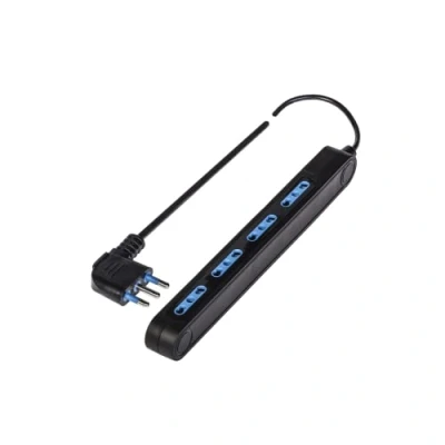 Imagen de POLYPOOL PP2522.2XA Multitoma Eléctrica SPAZIOZERO 4 salidas 10 16A 2P+T 1,5M cable Clavija de ahorro espacio color negro