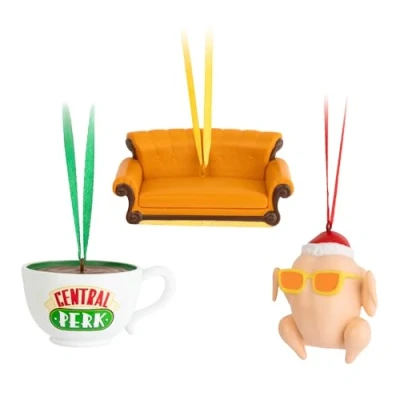Imagen de Grupo Erik Set Adornos Decoración árbol de Navidad, 3 Figuras Friends Diferentes Merchandising Oficial