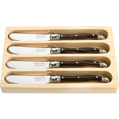 Imagen de Laguiole Style de Vie Juego cuchillos mantequilla (4 piezas), color madera