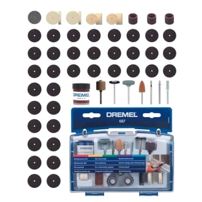 Imagen de Dremel 687 Juego multiuso, kit de accesorios con 52 para herramientas rotativas