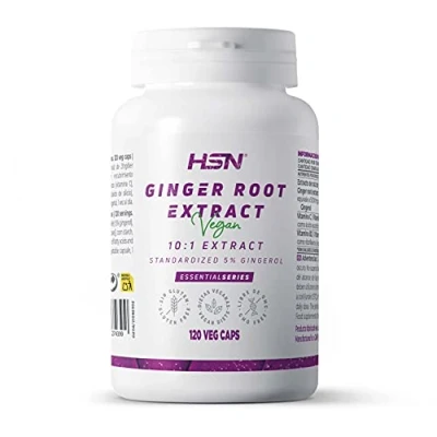 Imagen de Jengibre 5000 MG Zingiber officinale de HSN 120 Cápsulas Vegetales con 5% Gingeroles Extracto raíz 10x Veces Más Concentrado No GMO, Vegano, Sin Gluten