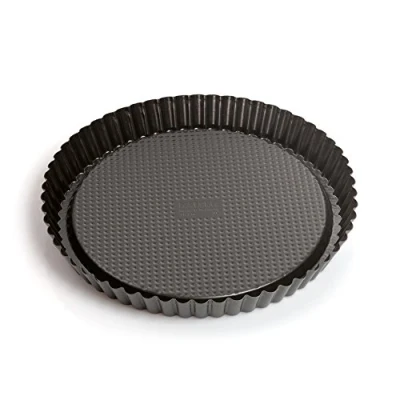 Imagen de ORIGINAL KAISER Classic Bandeja para Hornear Redonda 30cm Diámetro Base de Tartas Horno con Borde Ondulado Revestimiento Antiadherente, Óptima Conducción del Calor, Negro