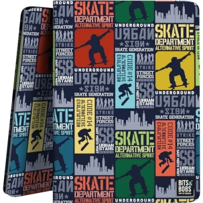 Imagen de Grafoplás Carpeta Fundas Plástico A4 Tapas Flexibles 30 Forros de Polipropileno Colección Diseño Bits&amp;Bobs Pop Up Design Skate Poliplás Perfecto para Organizar tu Material Escolar
