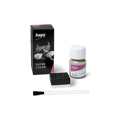 Imagen de Tinte para Zapatos y Bolsos de Cuero Textil con Esponja Brocha, Kaps Super Color, 70 Colores (140 hielo)