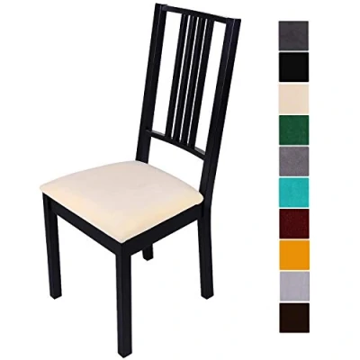 Imagen de Homaxy Fundas Sillas Comedor, Muy Fácil de Limpiar Duradera, Modernas Funda Asiento Silla, Elásticas Chair Covers Lavables (Beige, Paquete 2)