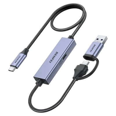 Imagen de BENFEI USB C Tarjeta Capturadora de Video/Audio Soporta Full HD 1080P 60FPS para Streaming, grabación, Juegos, Compatible con Switch, PS4, PS5, Xbox, Funciona PC/Windows/Mac OS