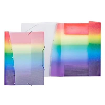 Imagen de VELOFLEX 4432404 carpeta Rainbow Diamond, DIN A3, con banda elástica, resistente, legal de PP, organizador archivos