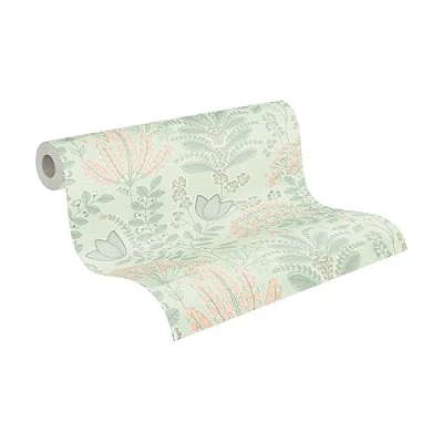 Imagen de A.S. Creation 393493 Famous Garden Papel pintado no tejido, aspecto floral, 10,05 x 0,53 m, verde