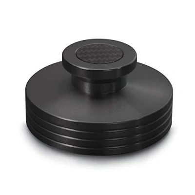 Imagen de Dynavox Tocadiscos PST330, Peso de Apoyo para Aluminio, 330 g, con Superficie Carbono e incrustación, Color Negro